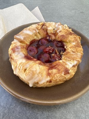 Cherry danish, fresh in this morning. Pair it with an espresso.